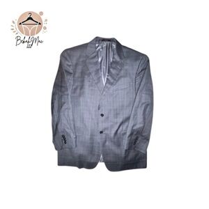Joseph Abboud Collection Men’s Blazer Size 44R - Grey Windowpane Wool Blend